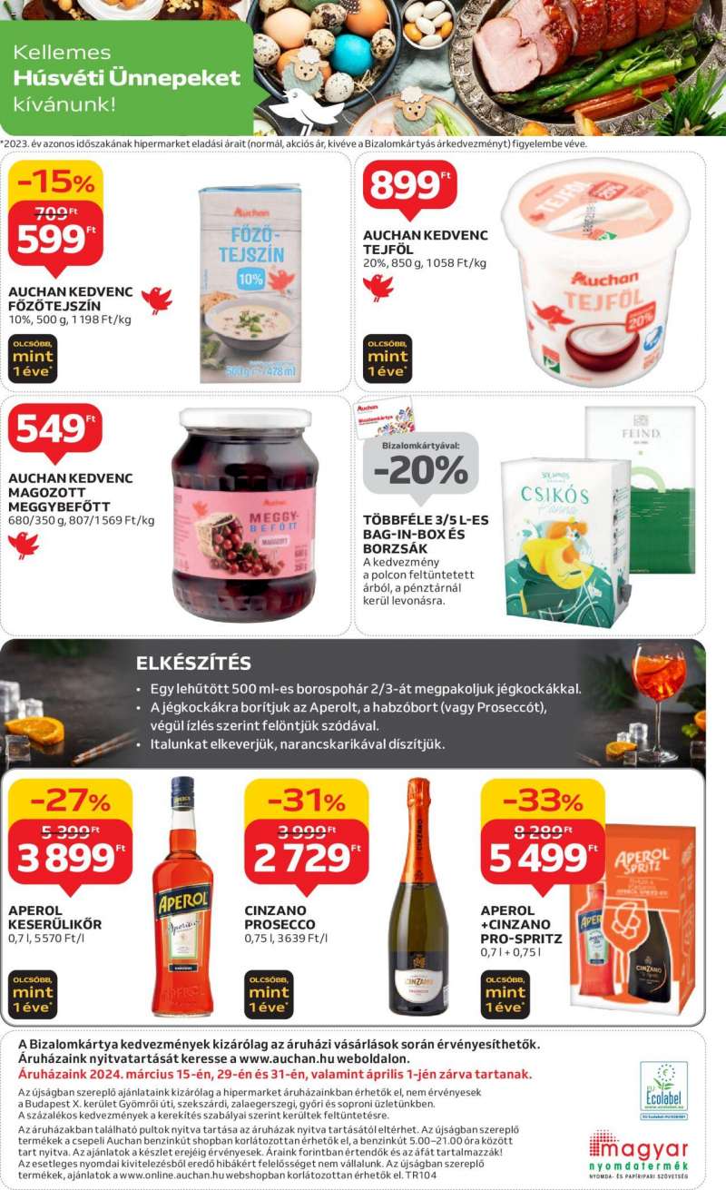 Auchan Hipermarket húsvéti élelmiszer ajánlatok 28 oldal