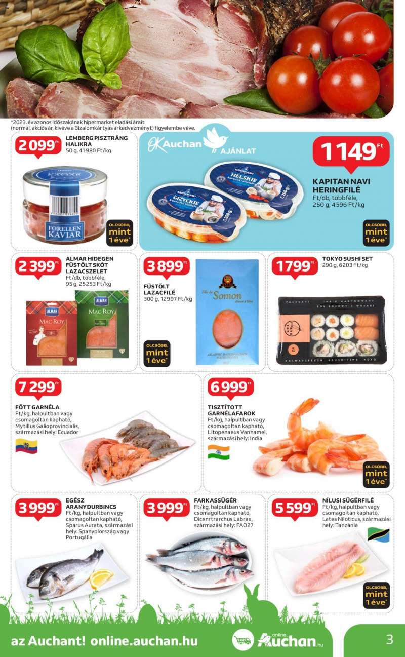 Auchan Hipermarket húsvéti élelmiszer ajánlatok 3 oldal