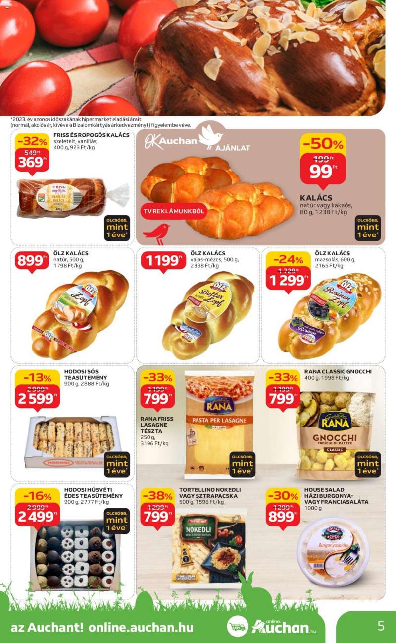 Auchan Hipermarket húsvéti élelmiszer ajánlatok 5 oldal