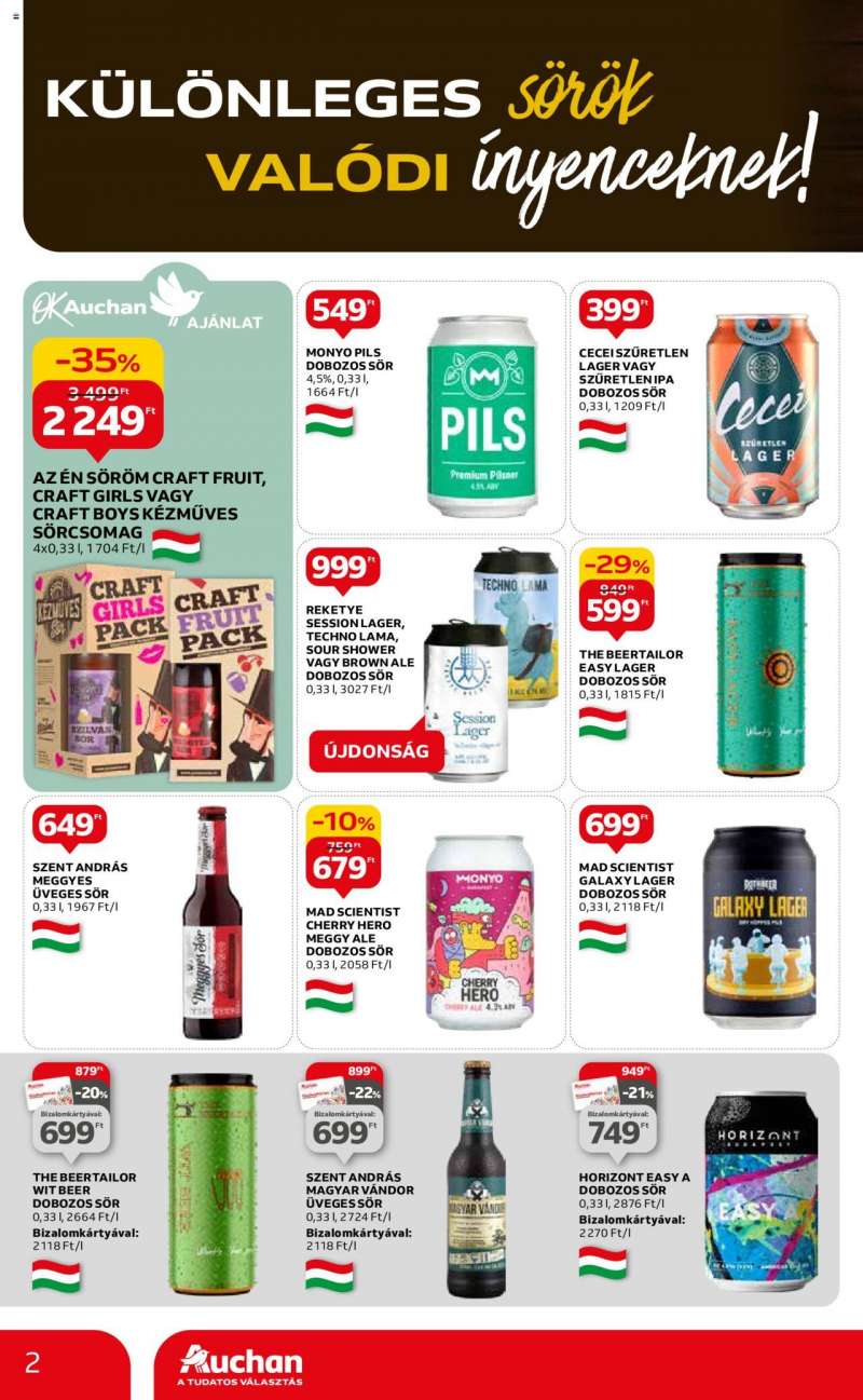 Auchan Hipermarket sör ajánlatok 2 oldal
