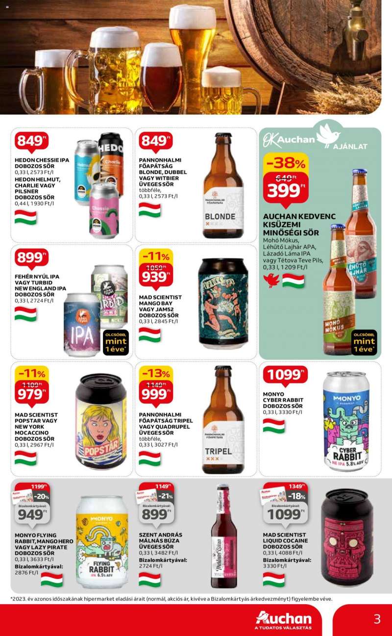 Auchan Hipermarket sör ajánlatok 3 oldal