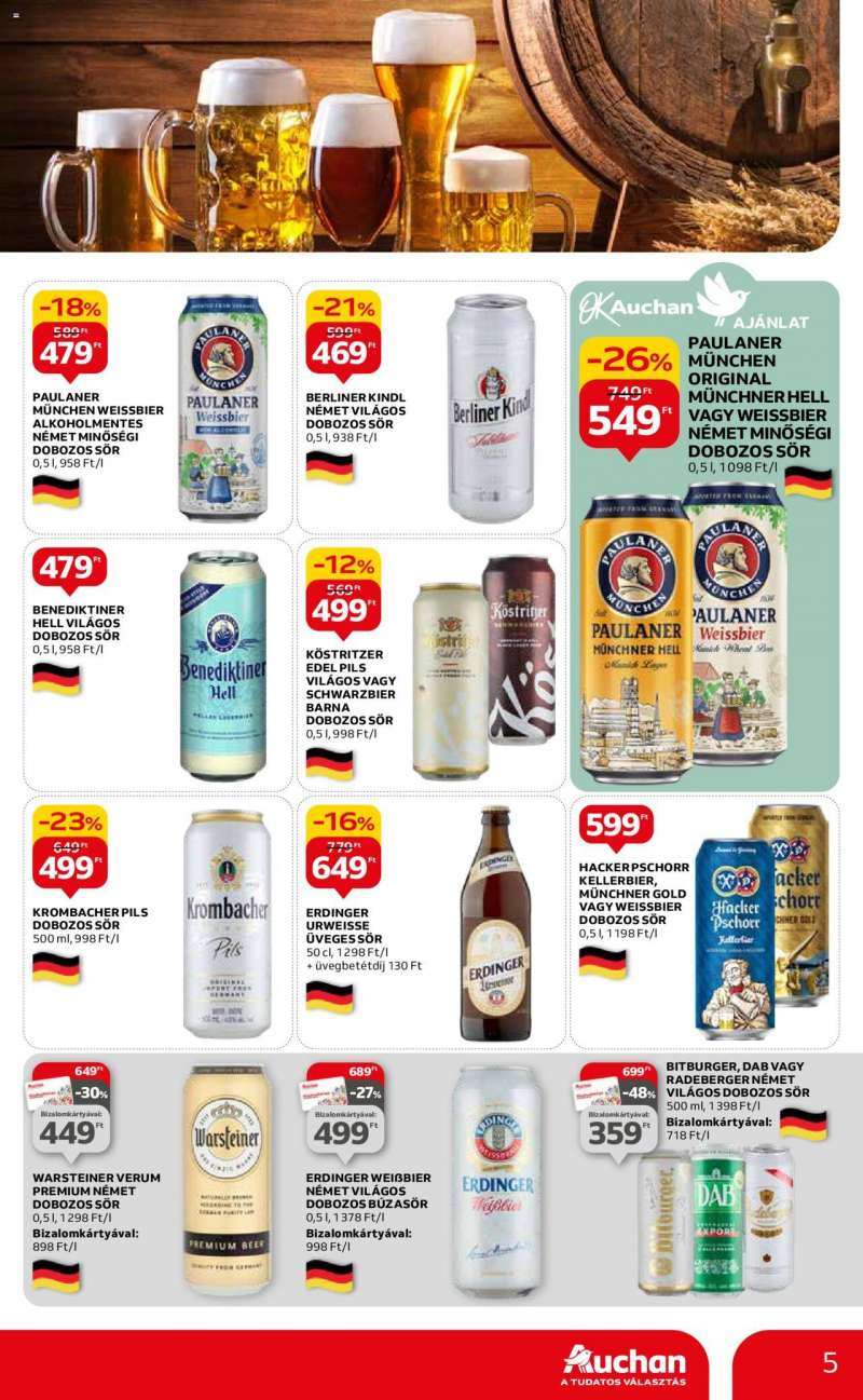 Auchan Hipermarket sör ajánlatok 5 oldal
