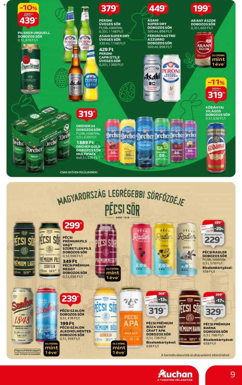 Auchan Hipermarket sör ajánlatok 9 oldal