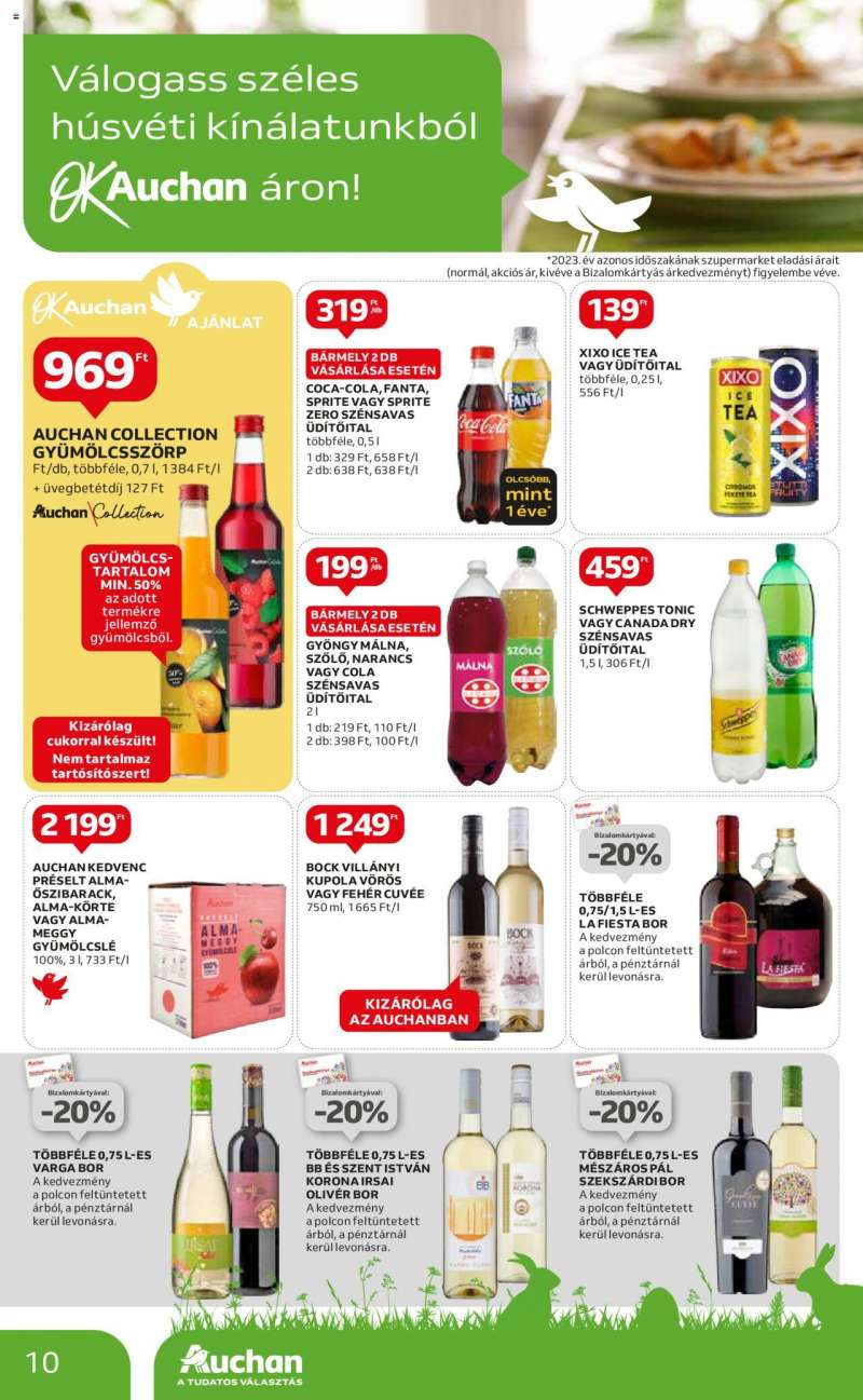 Auchan Szupermarket húsvéti élelmiszer ajánlatok 10 oldal