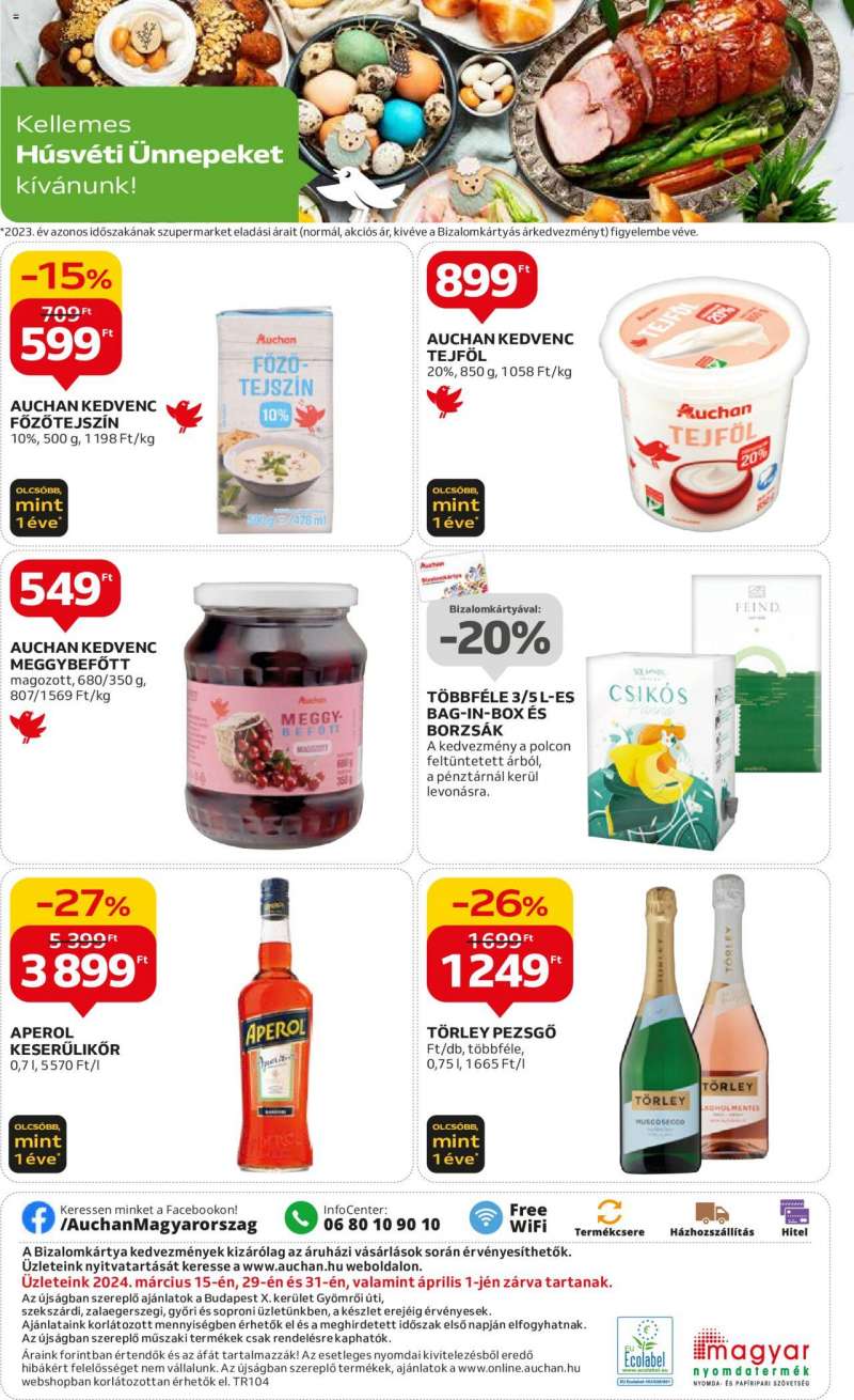 Auchan Szupermarket húsvéti élelmiszer ajánlatok 12 oldal
