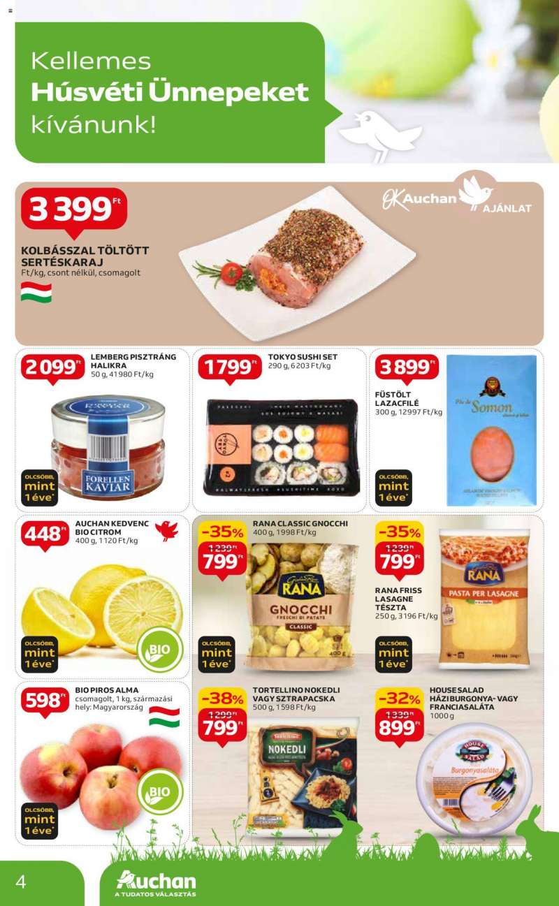 Auchan Szupermarket húsvéti élelmiszer ajánlatok 4 oldal