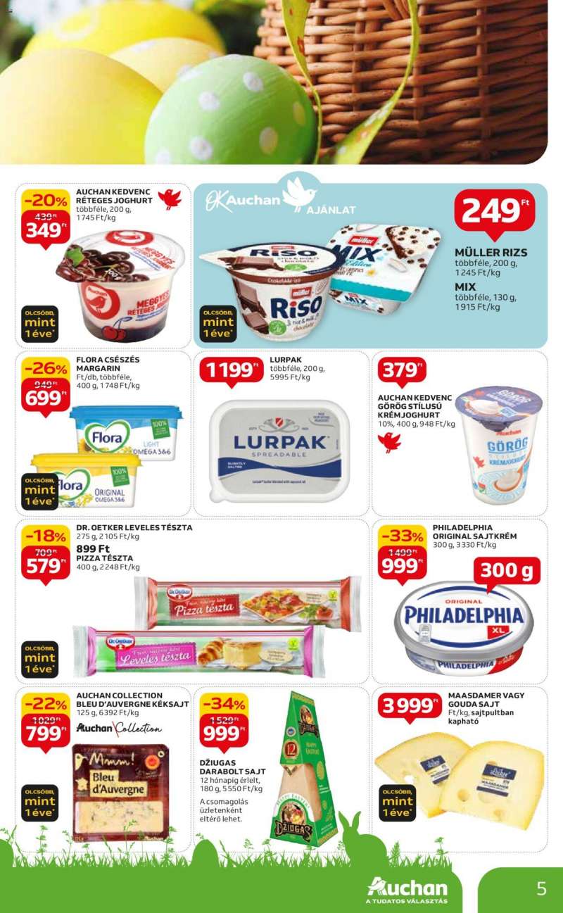 Auchan Szupermarket húsvéti élelmiszer ajánlatok 5 oldal