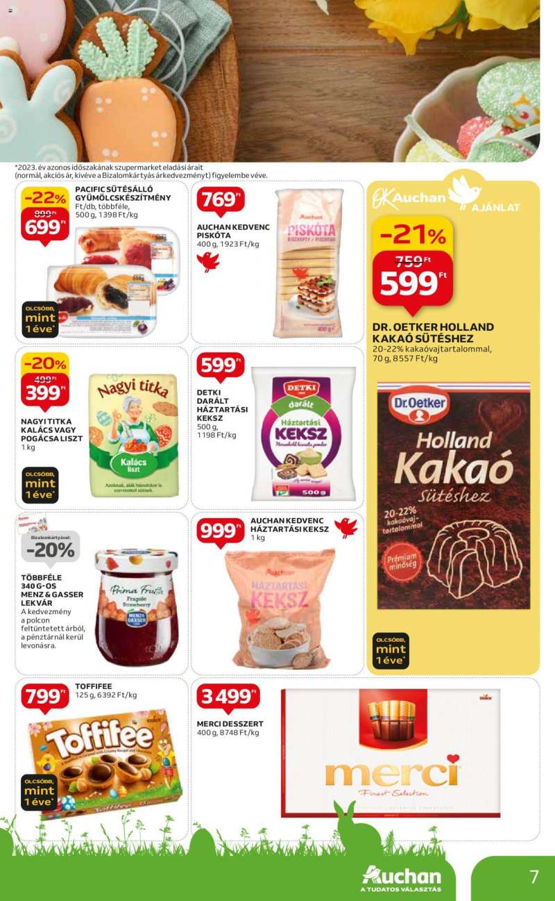 Auchan Szupermarket húsvéti élelmiszer ajánlatok 7 oldal