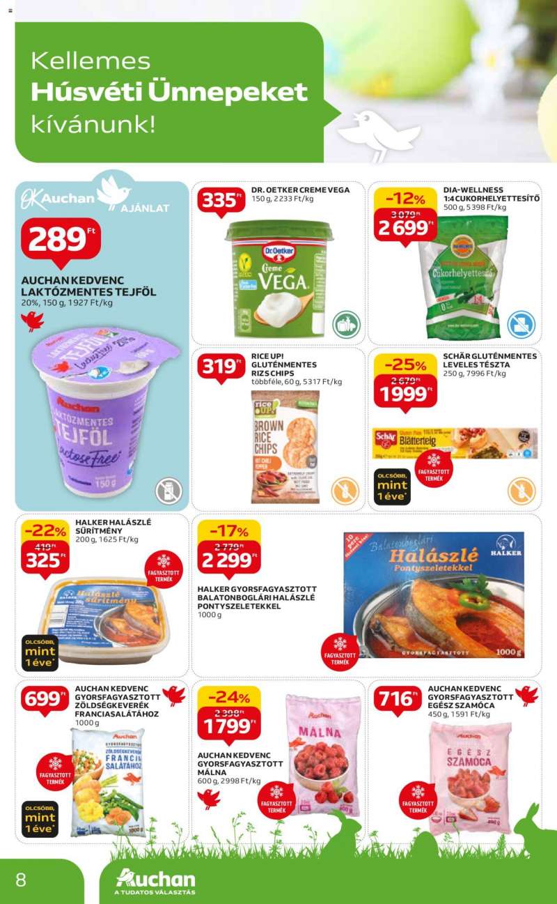 Auchan Szupermarket húsvéti élelmiszer ajánlatok 8 oldal