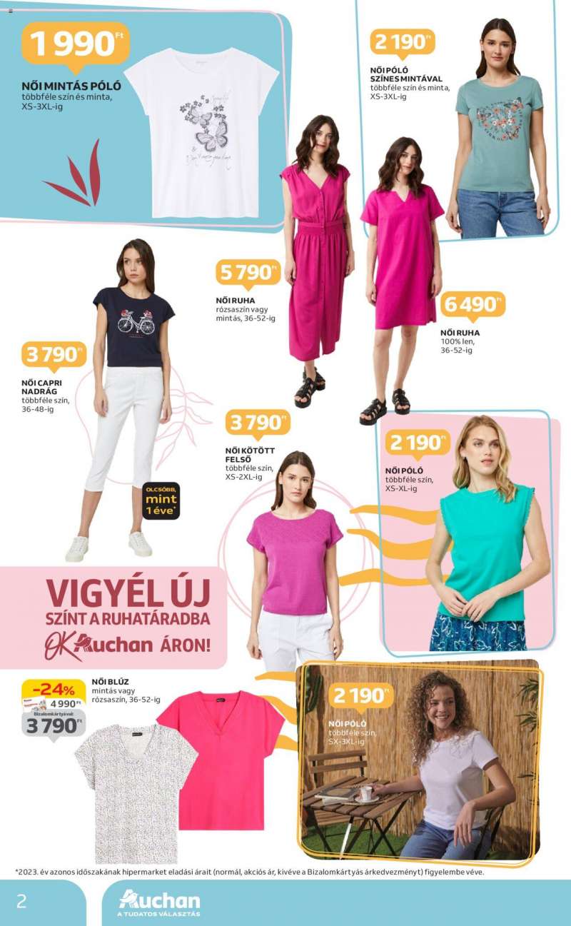 Auchan Hipermarket tavaszi textil ajánlatok 2 oldal