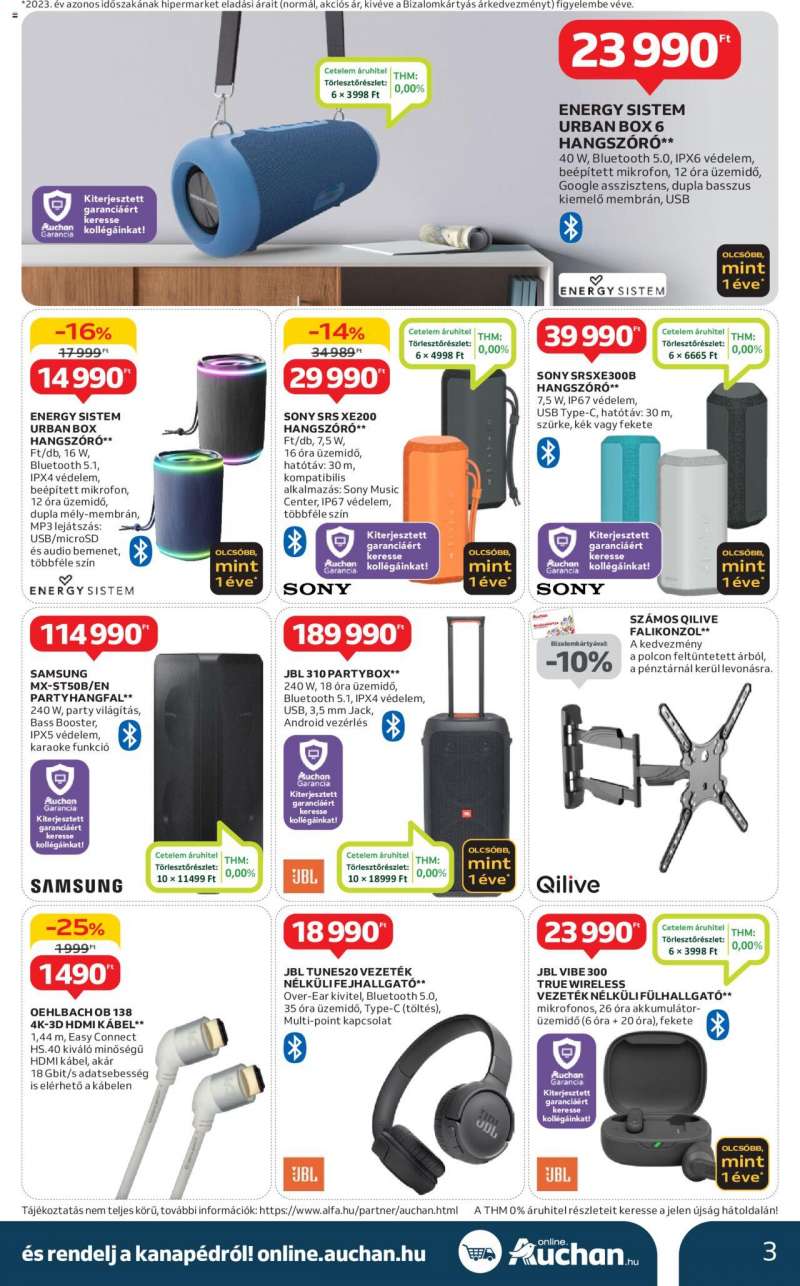 Auchan Hipermarket elektronikai ajánlatok 3 oldal