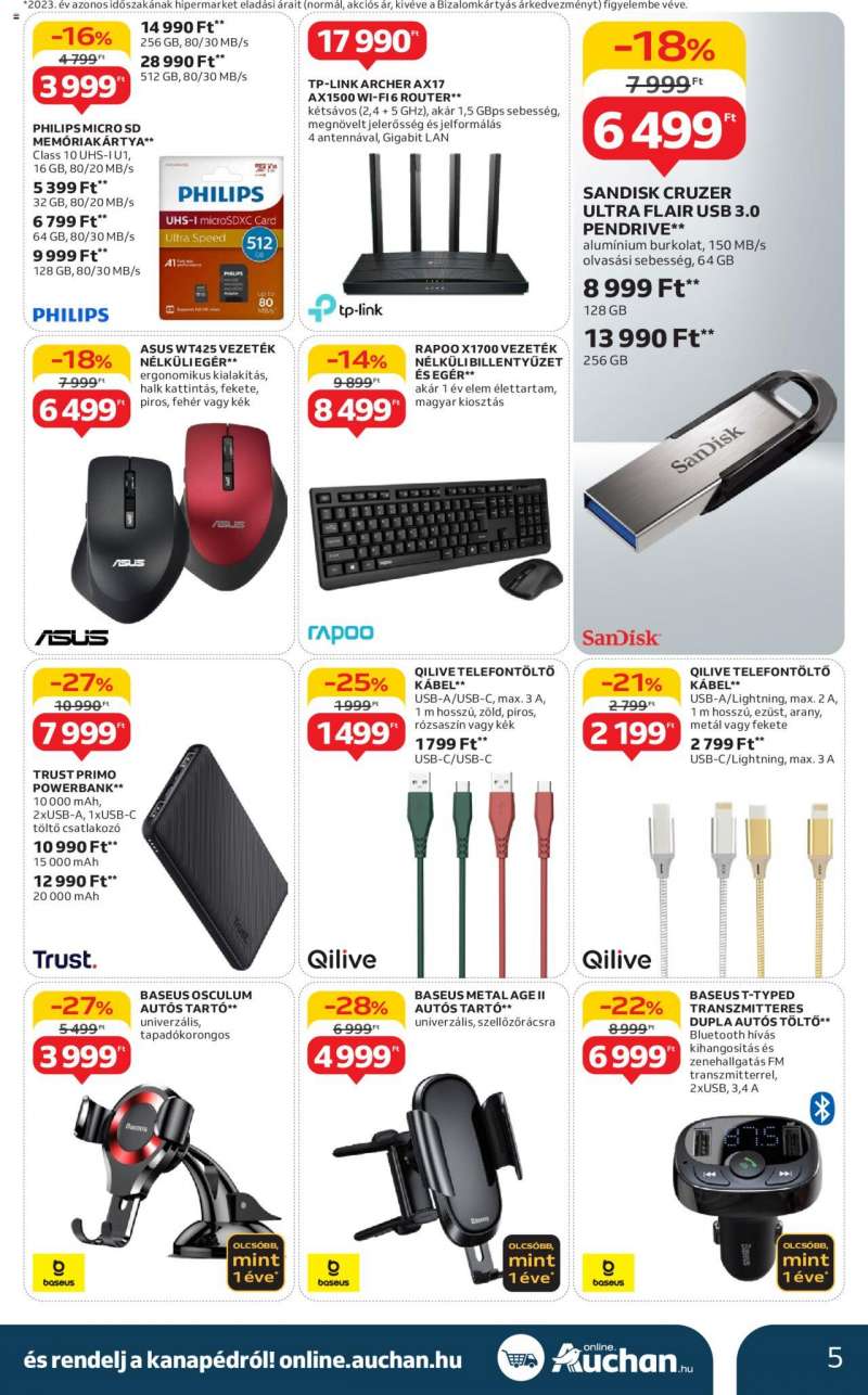 Auchan Hipermarket elektronikai ajánlatok 5 oldal