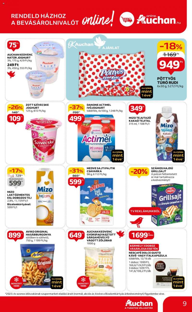 Auchan Szupermarket akciós újság 9 oldal