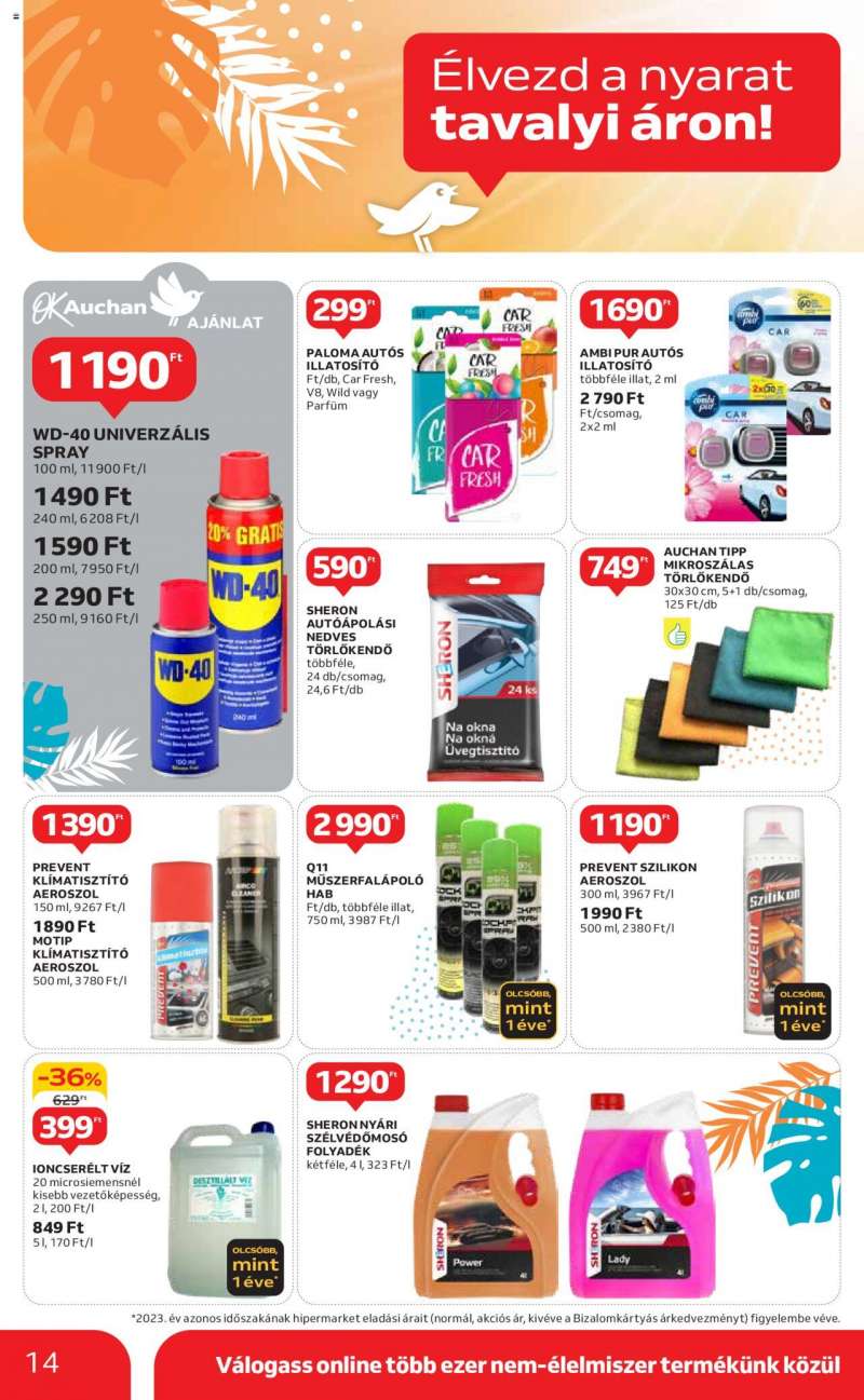 Auchan Indul a nyár 1 hónapos ajánlataink / Hipermarket 14 oldal