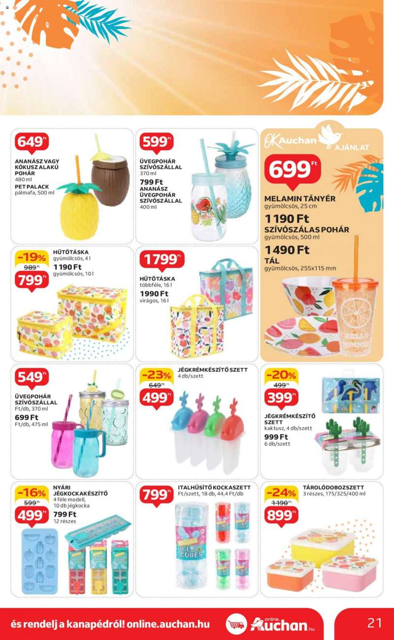 Auchan Indul a nyár 1 hónapos ajánlataink / Hipermarket 21 oldal