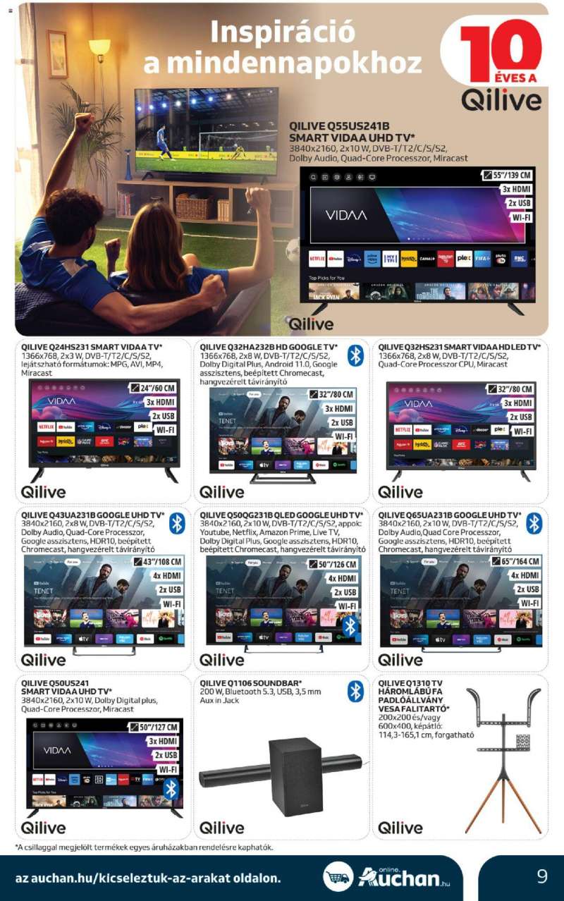 Auchan TV ajánlataink az EB-re! / Hipermarket 9 oldal