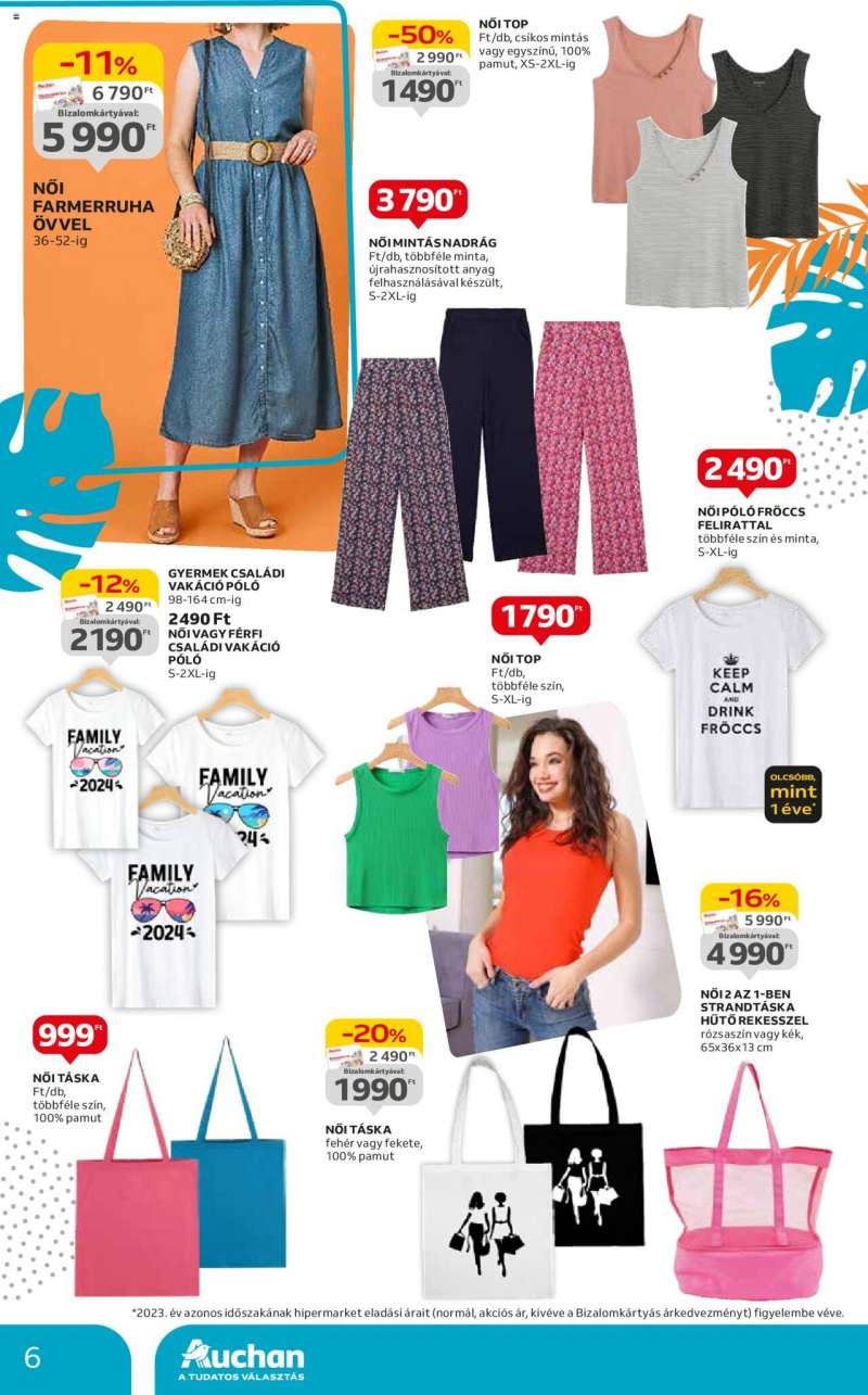 Auchan Textil ajánlataink / Hipermarket 6 oldal