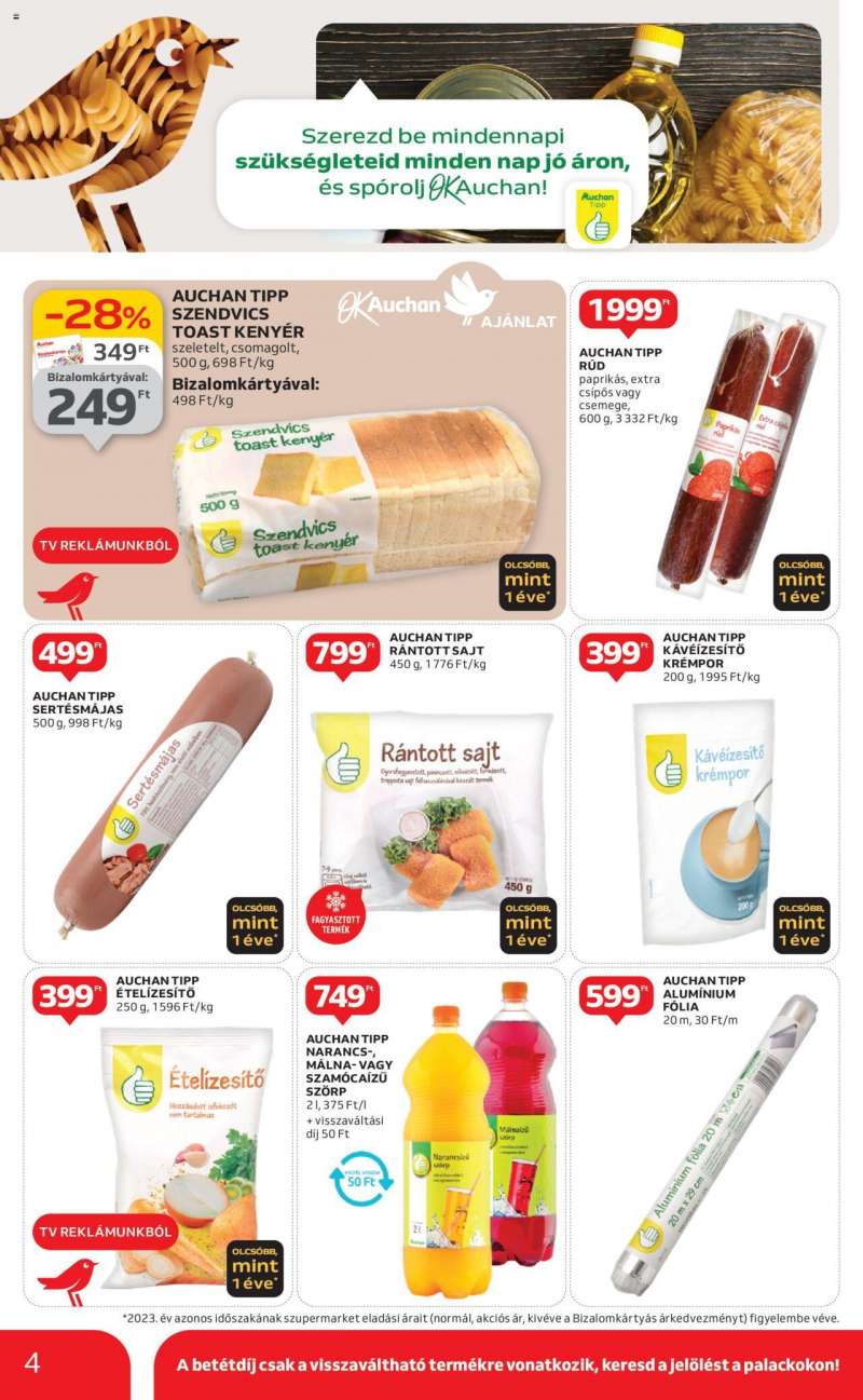 Auchan Szupermarket akciós újság 4 oldal