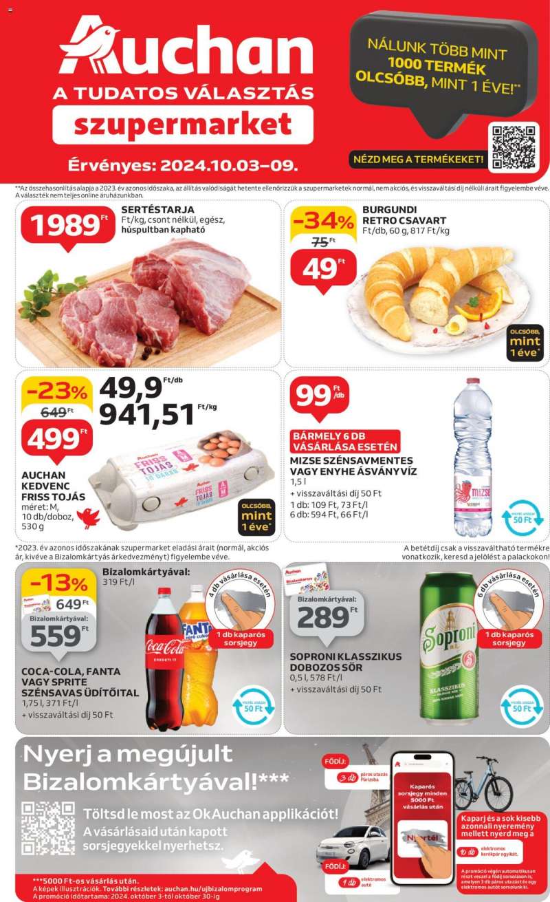 Auchan Szupermarket akciós újság 1 oldal