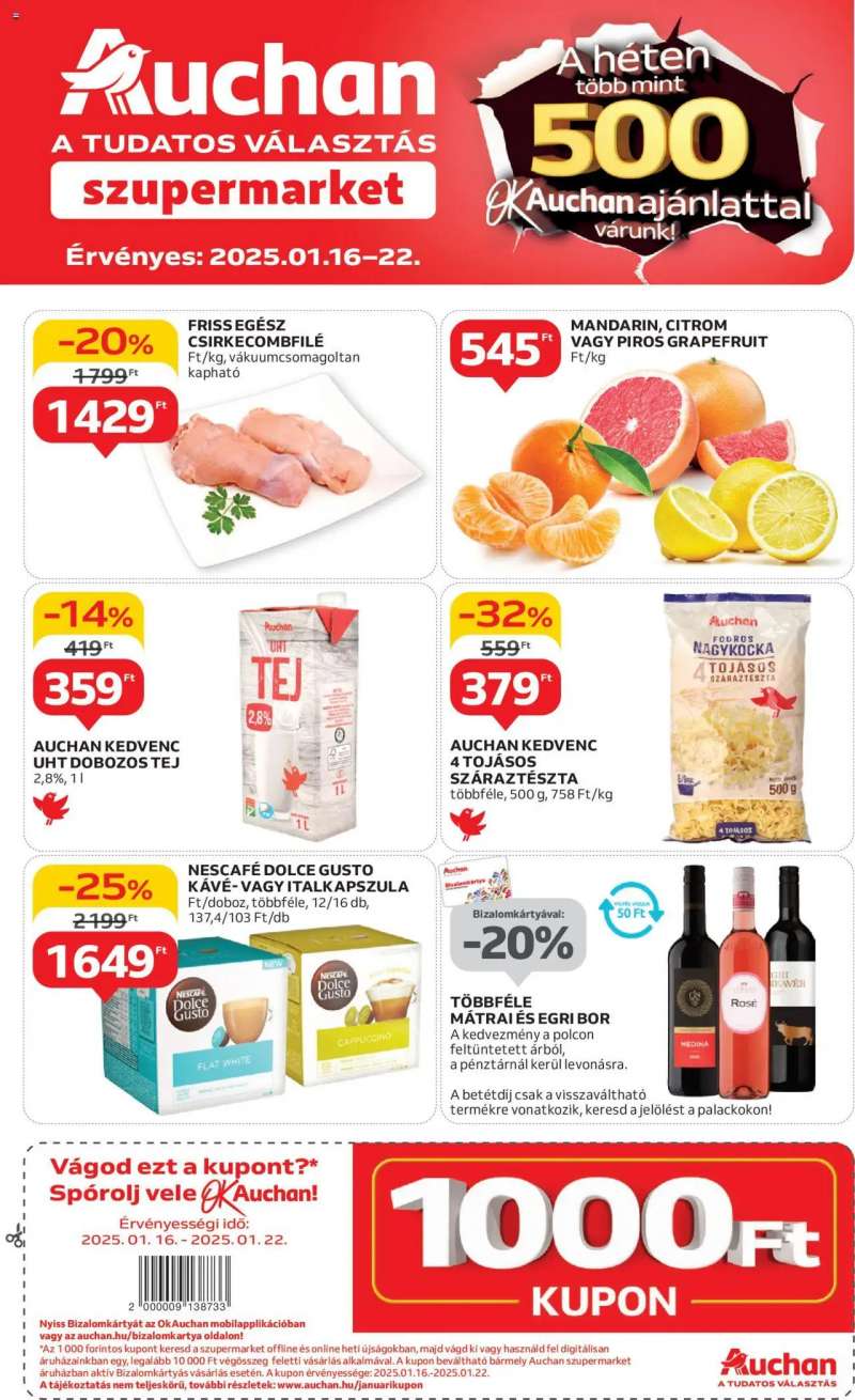 Auchan Szupermarket akciós újság 1 oldal