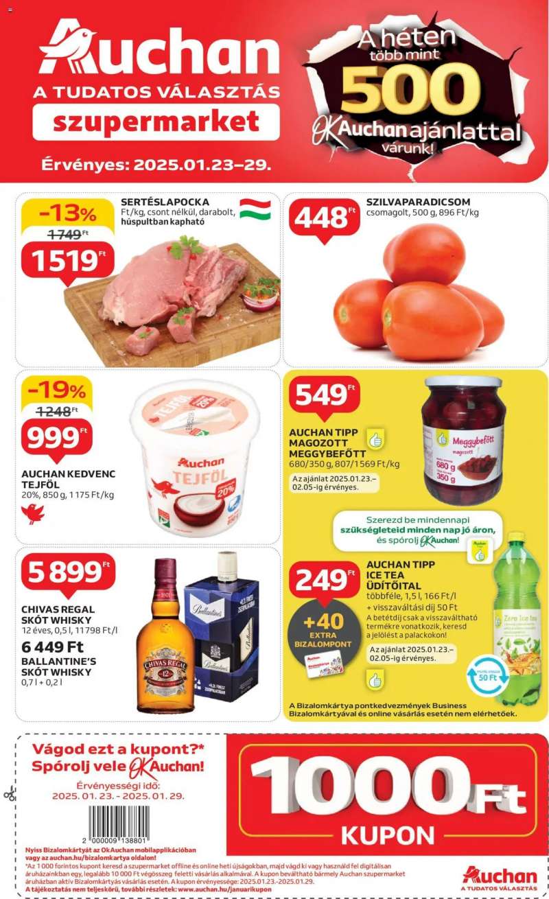 Auchan Szupermarket akciós újság 1 oldal