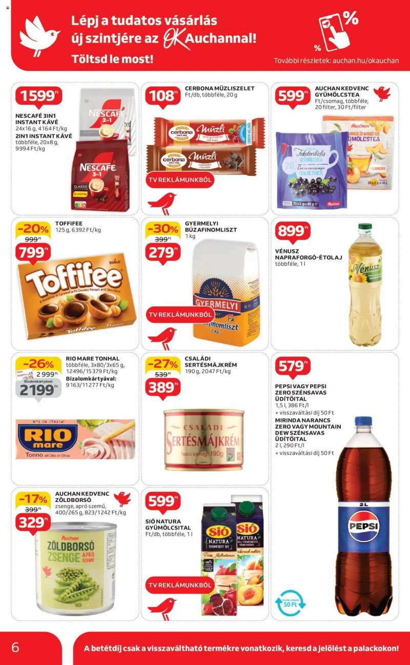 Auchan Szupermarket akciós újság 6 oldal