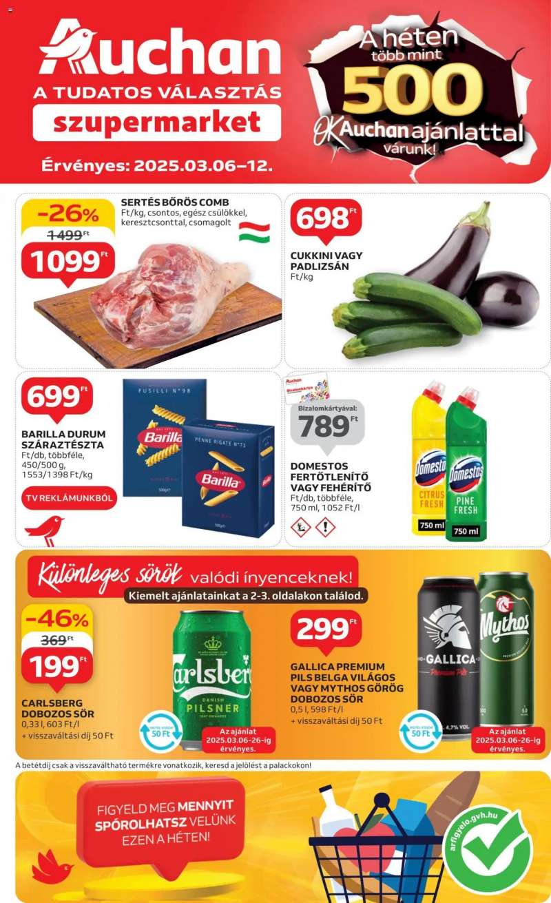 Auchan Szupermarket akciós újság 1 oldal