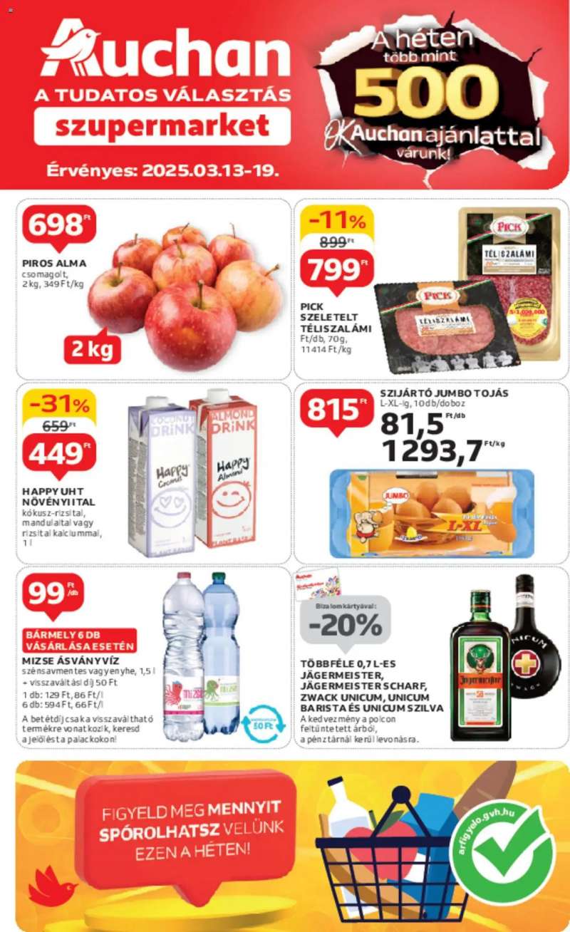 Auchan Szupermarket akciós újság 1 oldal