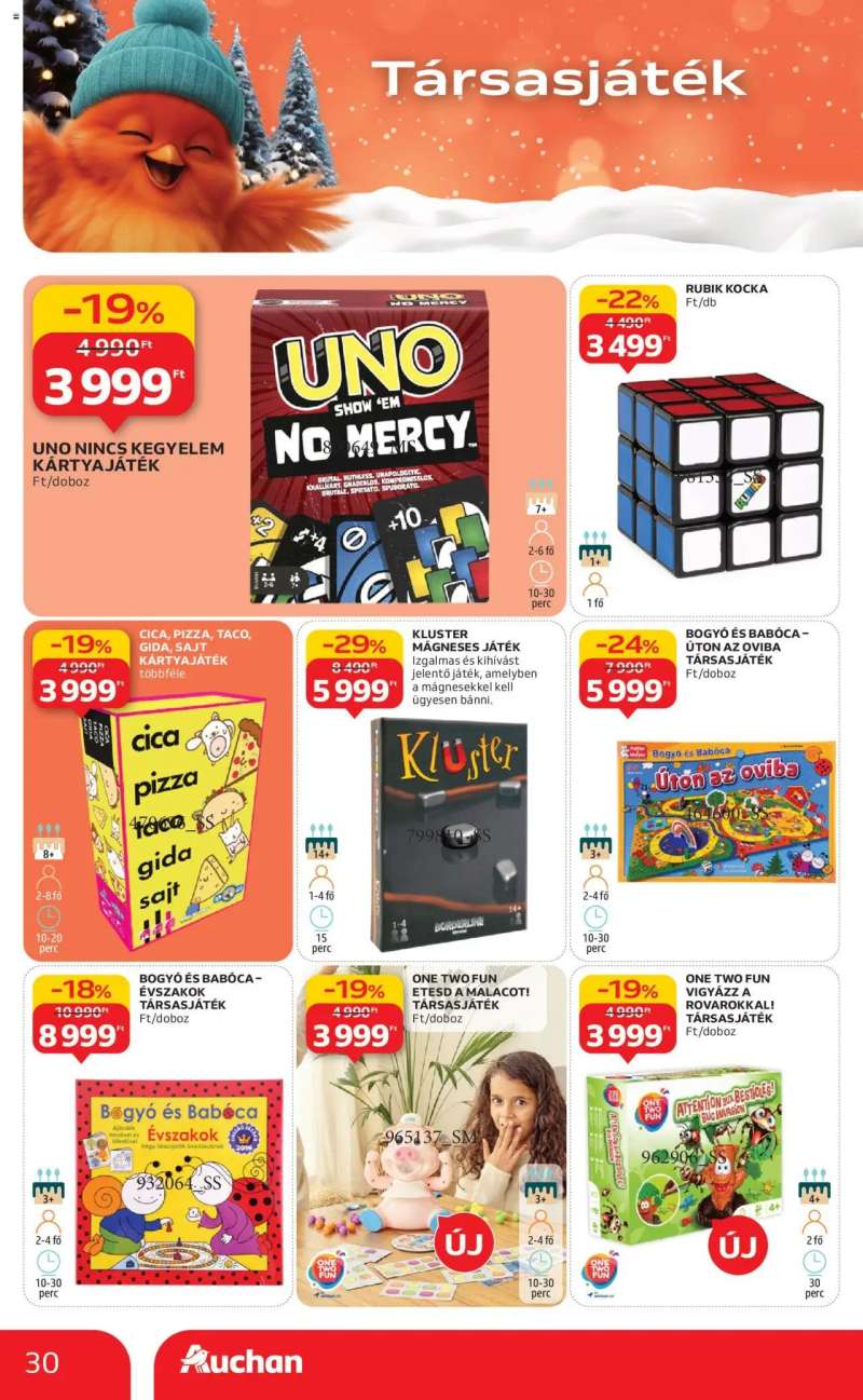 Auchan Karácsonyi játék 30 oldal