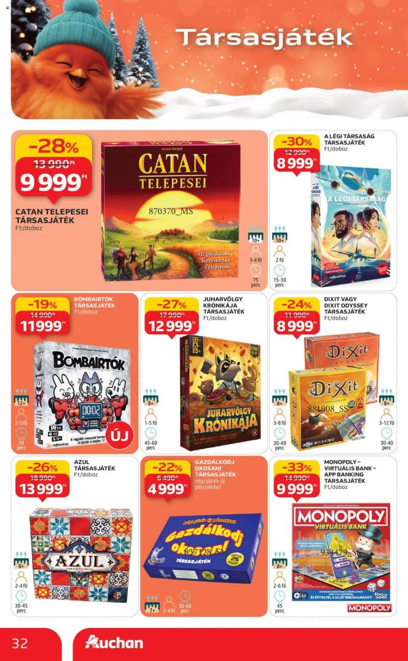 Auchan Karácsonyi játék 32 oldal