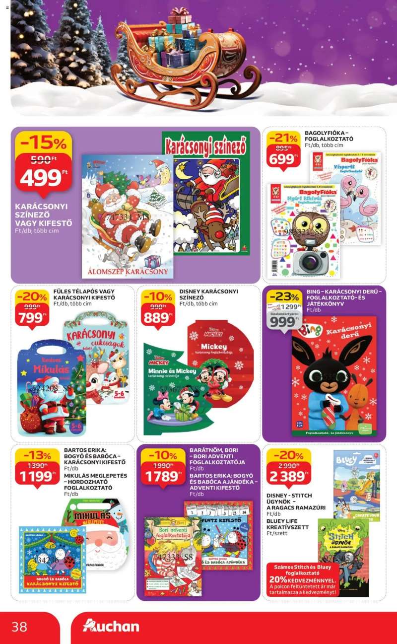 Auchan Karácsonyi játék 38 oldal