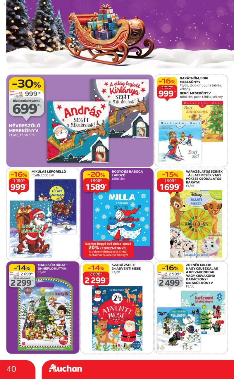 Auchan Karácsonyi játék 40 oldal