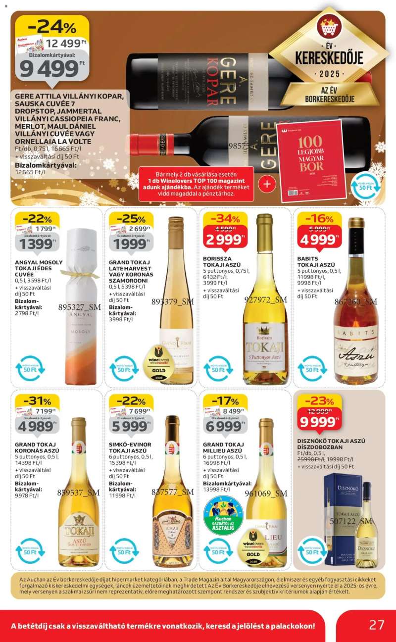 Auchan Karácsonyi prémium élelmiszer hipermarket ajánlataink 27 oldal