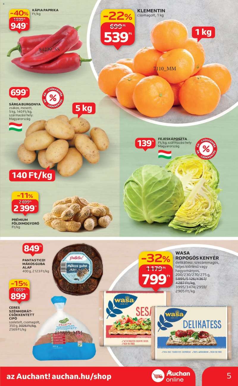 Auchan Szupermarket akciós újság 5 oldal