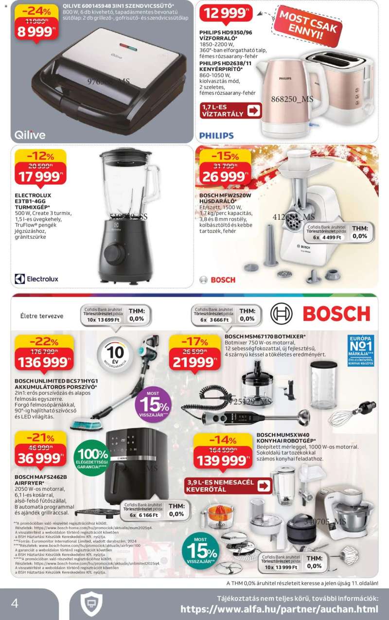 Auchan Háztartási Elektronika ajánlataink 4 oldal