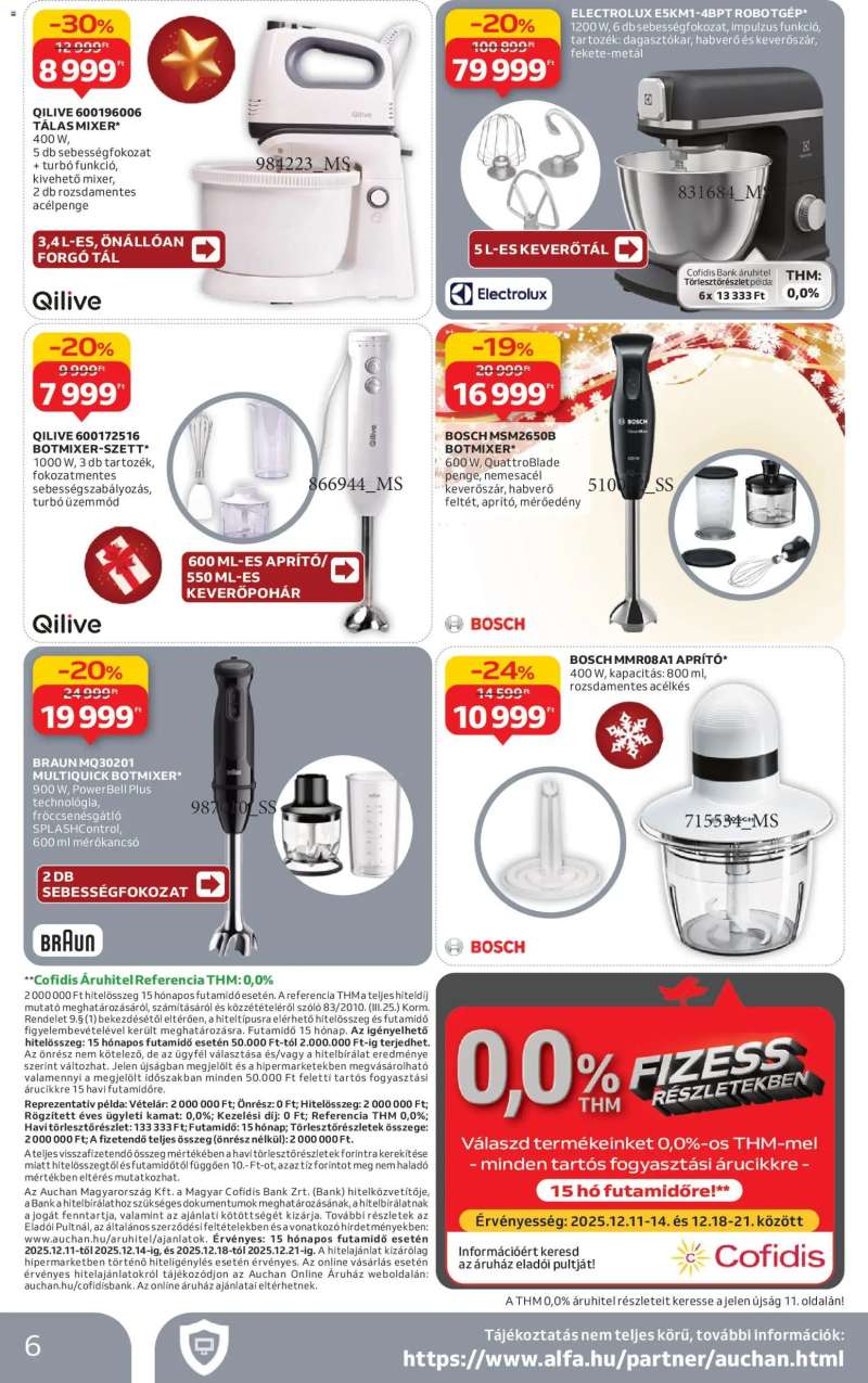 Auchan Háztartási Elektronika ajánlataink 6 oldal