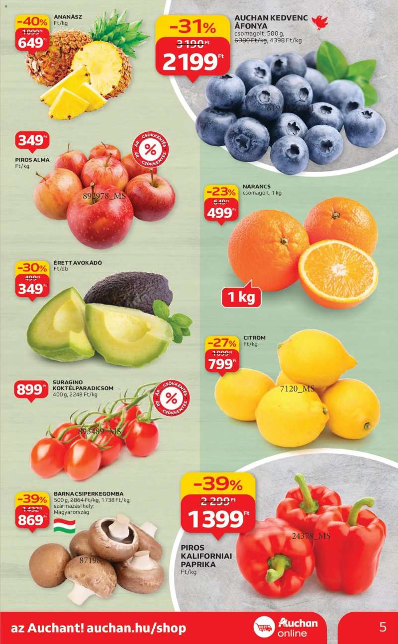 Auchan Szupermarket akciós újság 5 oldal