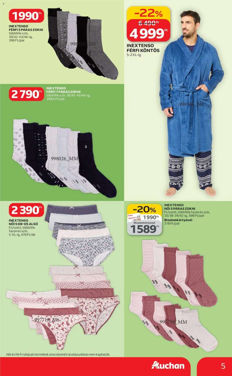 Auchan Textil ajánlataink 5 oldal