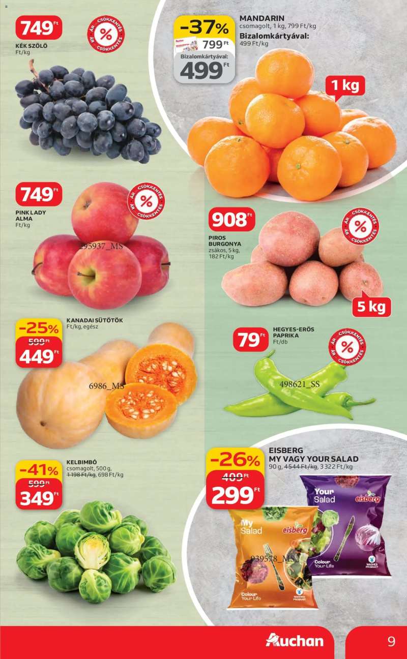 Auchan Szupermarket akciós újság 9 oldal