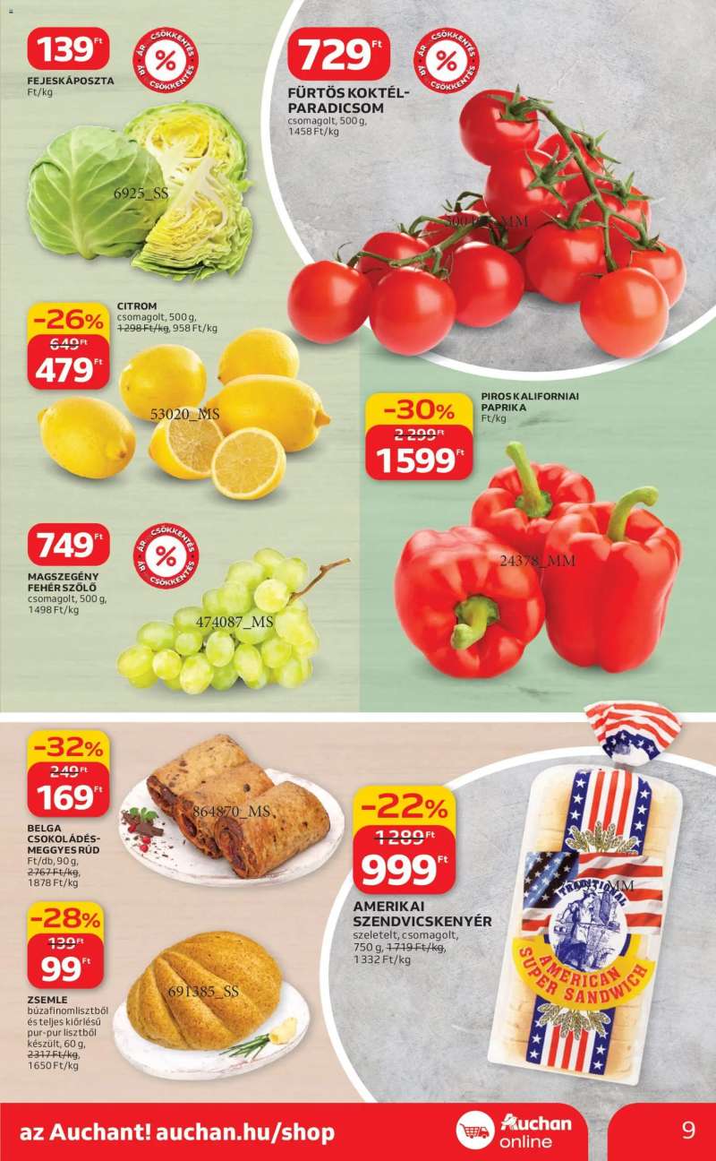 Auchan Szupermarket akciós újság 9 oldal