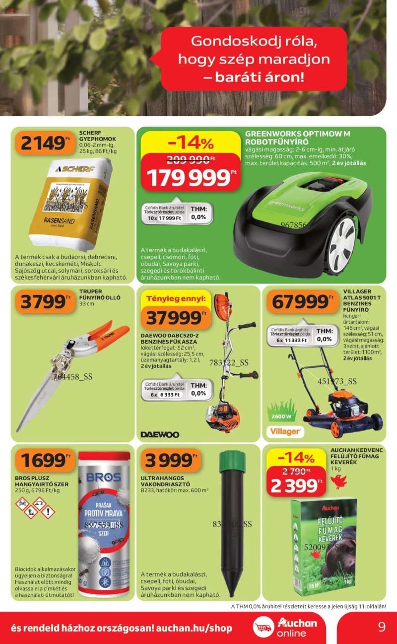 Auchan Auchan Kertészet és Szabadidő 9 oldal