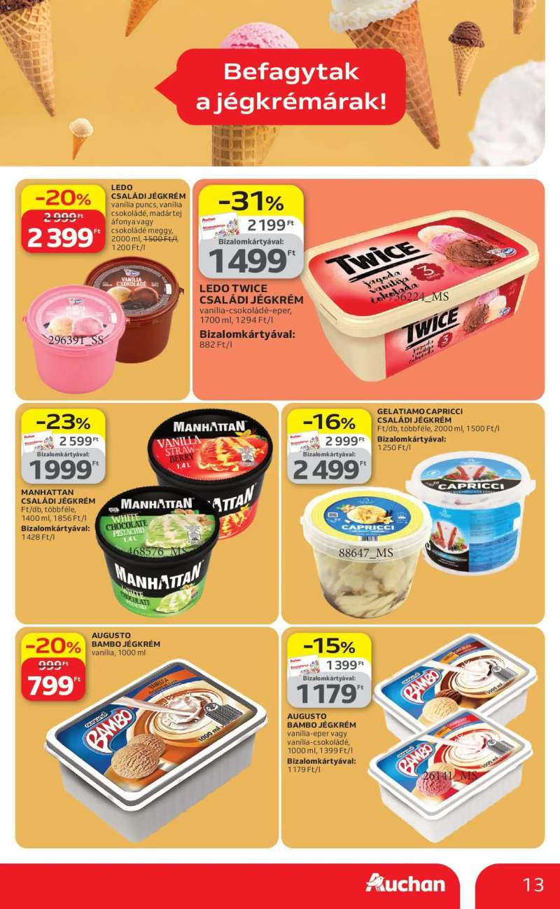 Auchan Auchan Jégkrém ajánlataink 13 oldal