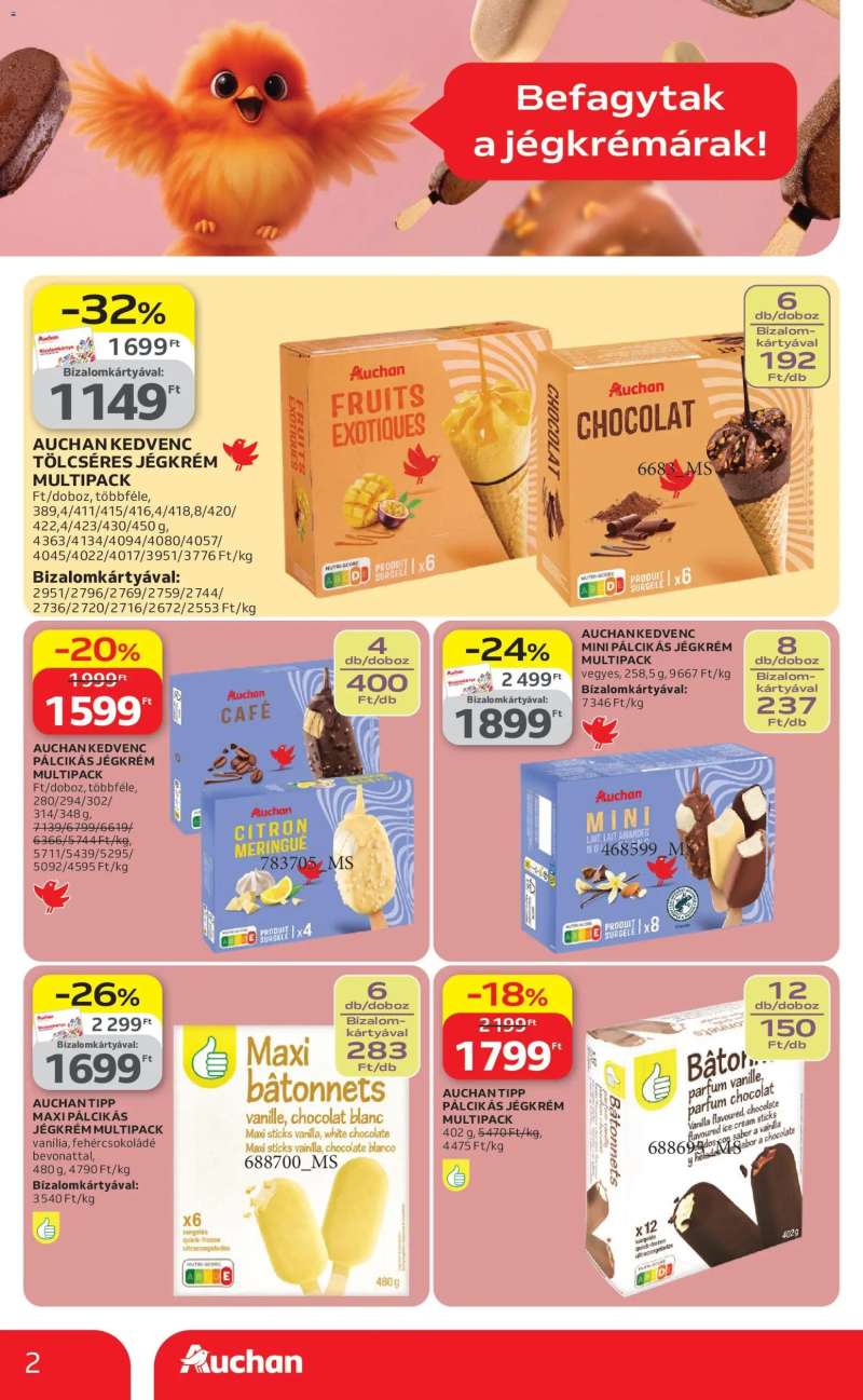 Auchan Auchan Jégkrém ajánlataink 2 oldal