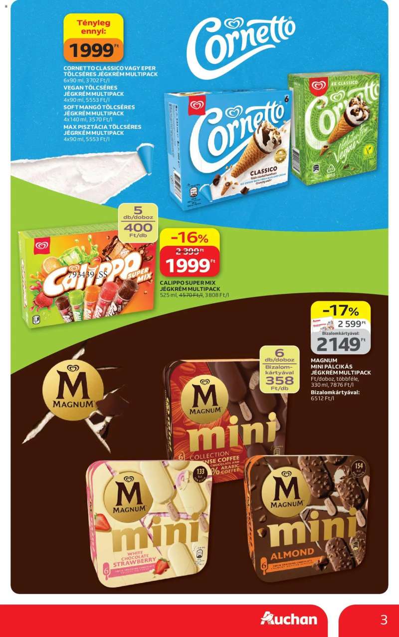 Auchan Auchan Jégkrém ajánlataink 3 oldal