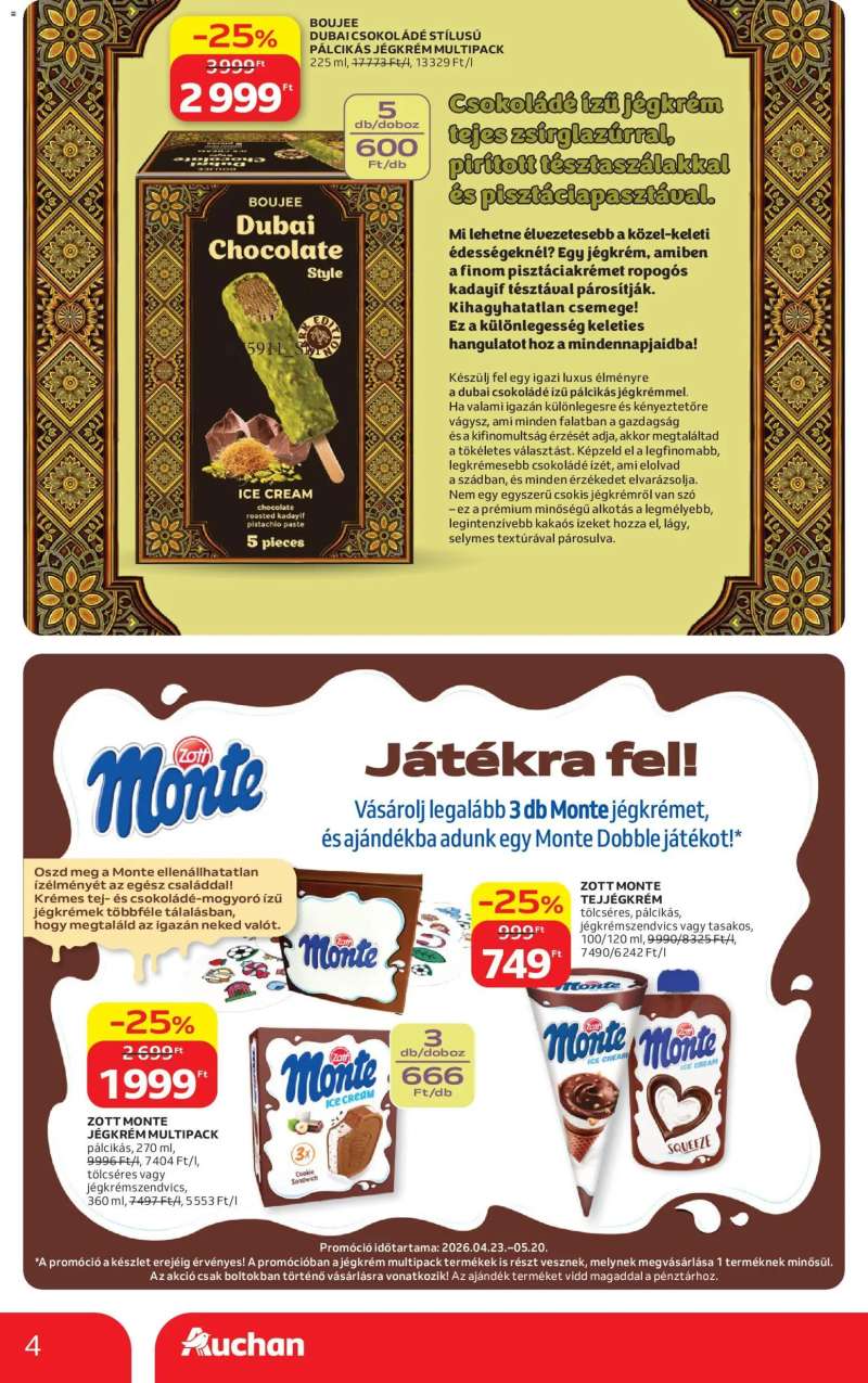 Auchan Auchan Jégkrém ajánlataink 4 oldal