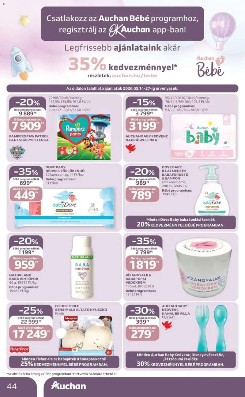 Auchan Auchan újság érvényessége 2026.05.20-ig 44 oldal
