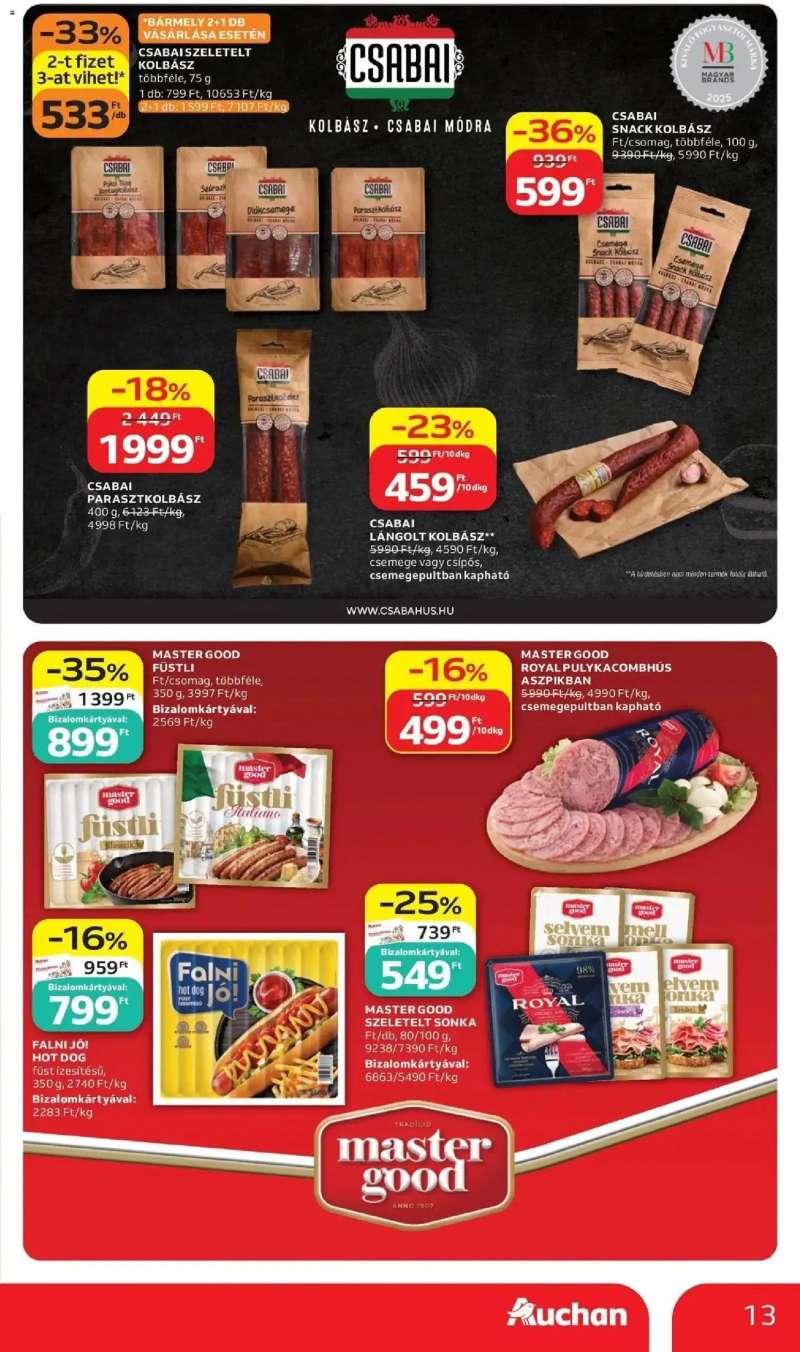 Auchan Auchan újság érvényessége 2026.06.17-ig 13 oldal