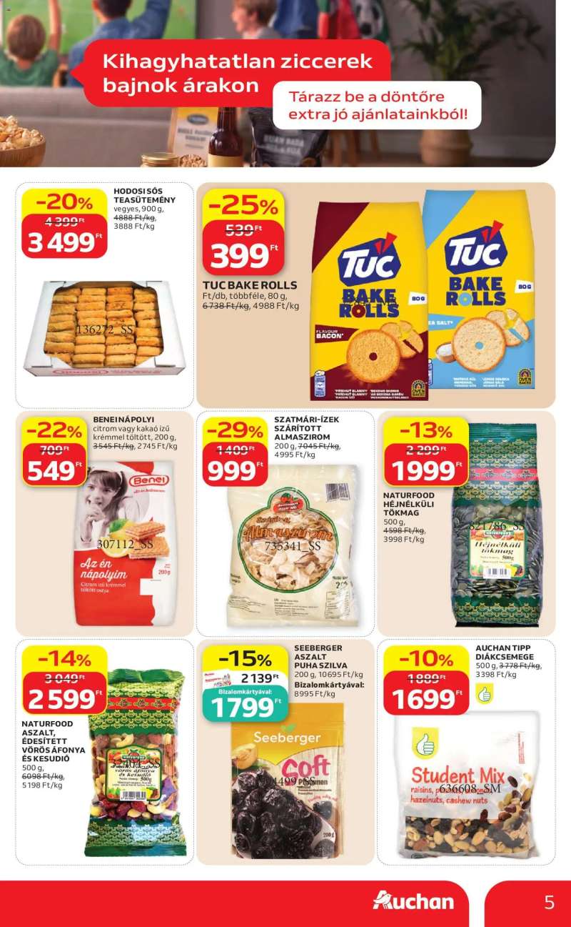 Auchan Auchan Kihagyhatatlan ziccerek bajnok árakon 5 oldal