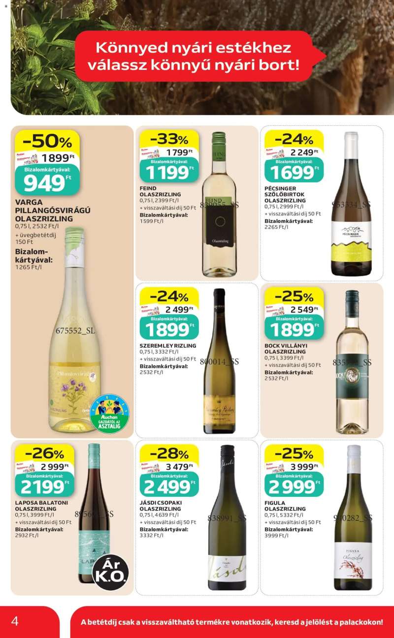 Auchan Auchan Bor ajánlatok 4 oldal
