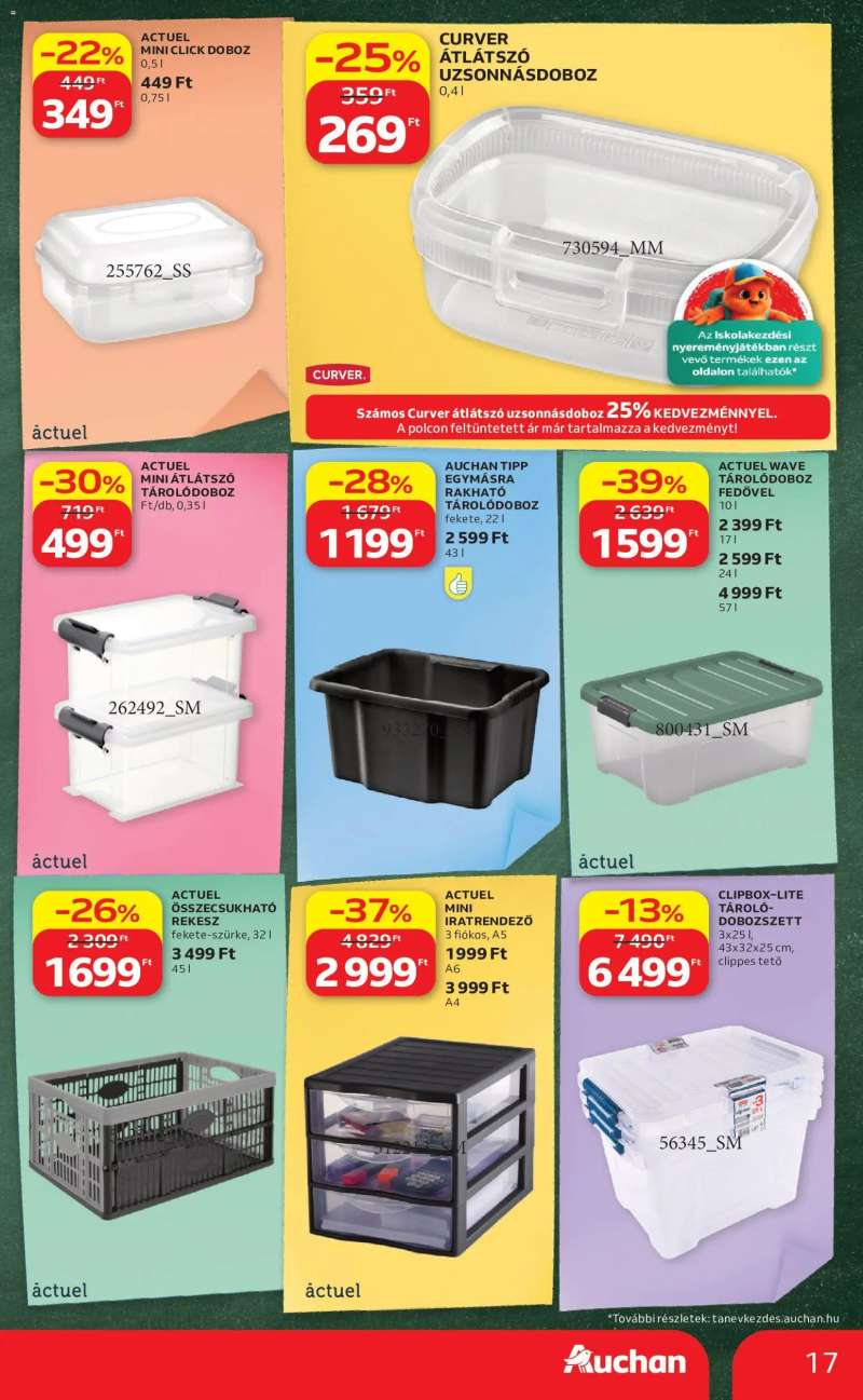 Auchan Auchan Iskolakezdés ajánlatok 17 oldal
